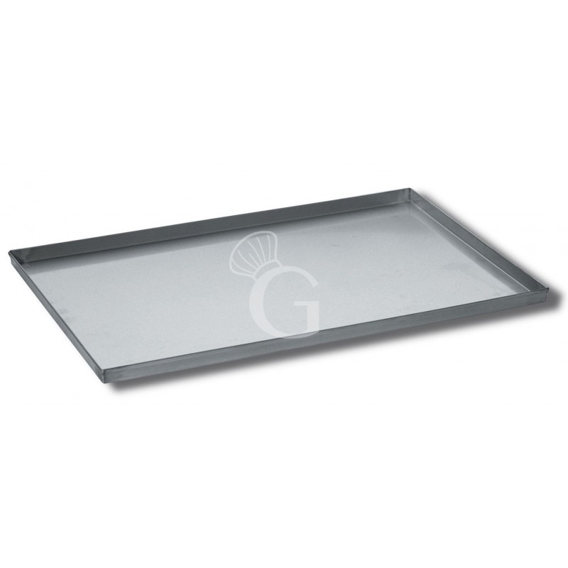 Molde rectangular de chapa aluminizada para pizza L 360 mm x P 500 mm x A 20 mm