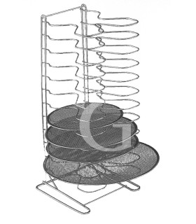 Soporte vertical rejillas de acero inoxidable para 18 bandejas, A 700 mm