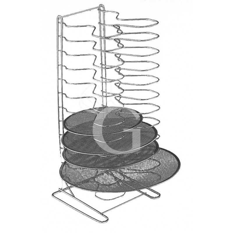 Soporte vertical rejillas de acero inoxidable para 18 bandejas, A 700 mm