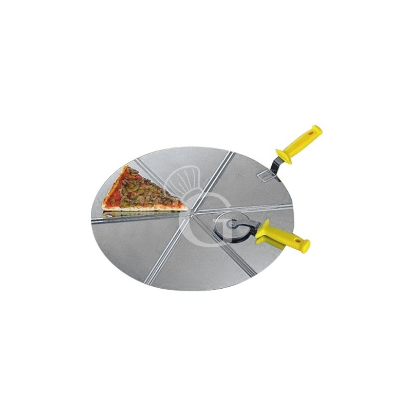 Pala para pizza de acero inoxidable de 450 mm de diámetro - 6 porciones