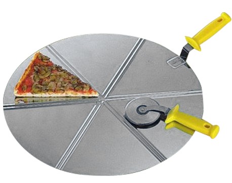 Pala para pizza de acero inoxidable de 450 mm de diámetro - 6 porciones