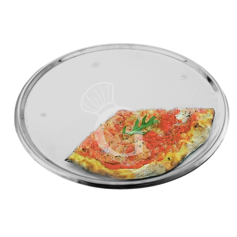 Plato de presentación de acero inoxidable para pizza, diámetro 330 mm