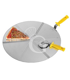 Pala para pizza de acero inoxidable de 360 mm de diámetro - 6 Porciones