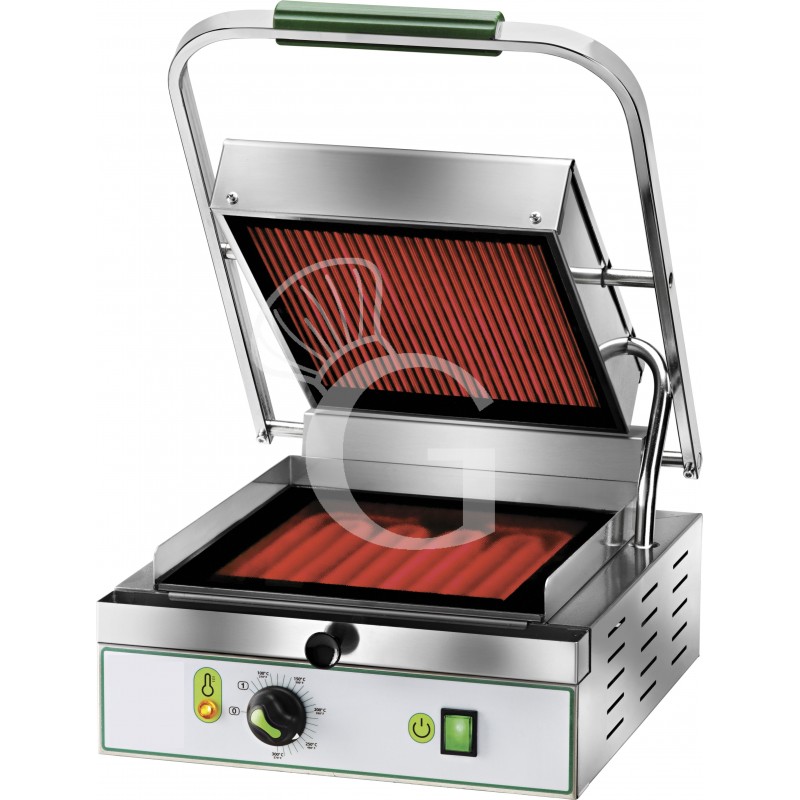 Sandwichera profesional simple placa de vitrocerámica ranurada L 420 mm x P 360 mm x A 200 mm