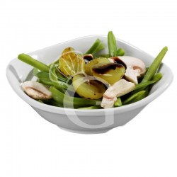 Cuenco cuadrado de melamina con dimensiones L 125 mm x P 125 mm x A 35 mm