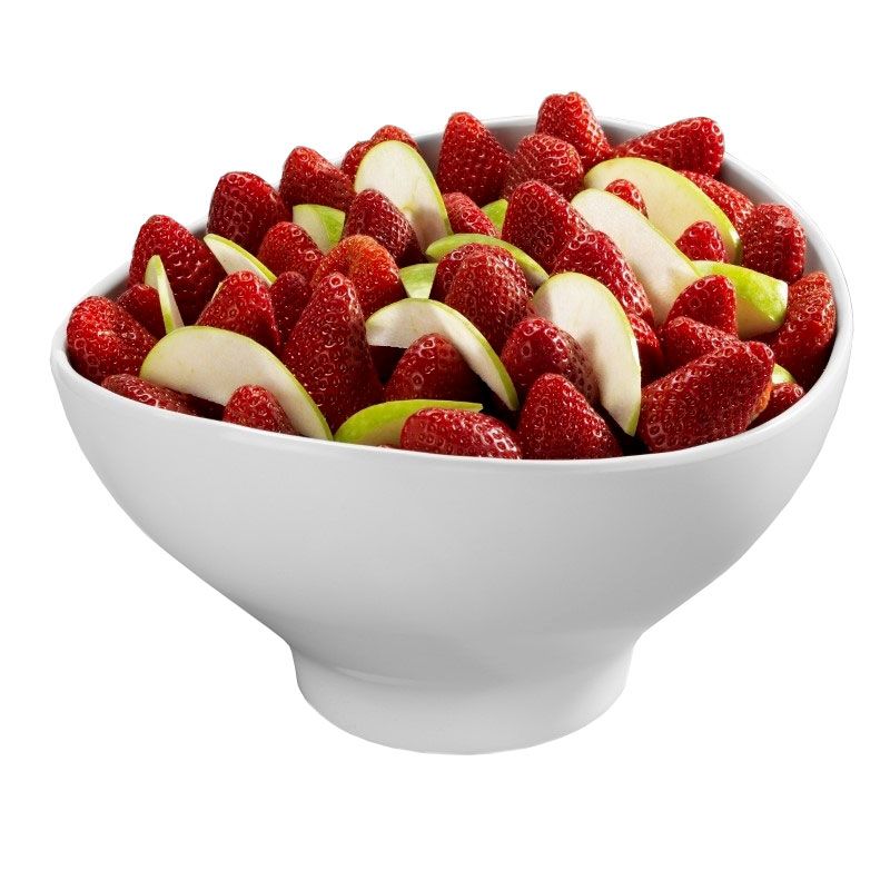 Cuenco ovalado de melamina con dimensiones L 290 mm x P 165 mm x A 150 mm