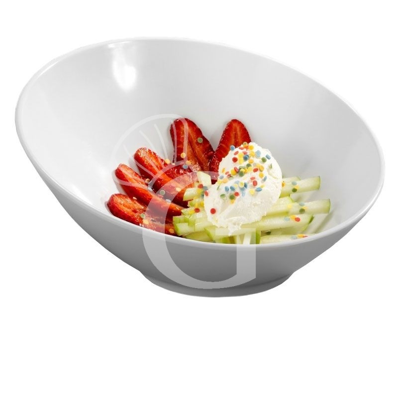 Cuenco redondo inclinado de melamina con dimensiones L 360 mm x P 349 mm x A 163 mm