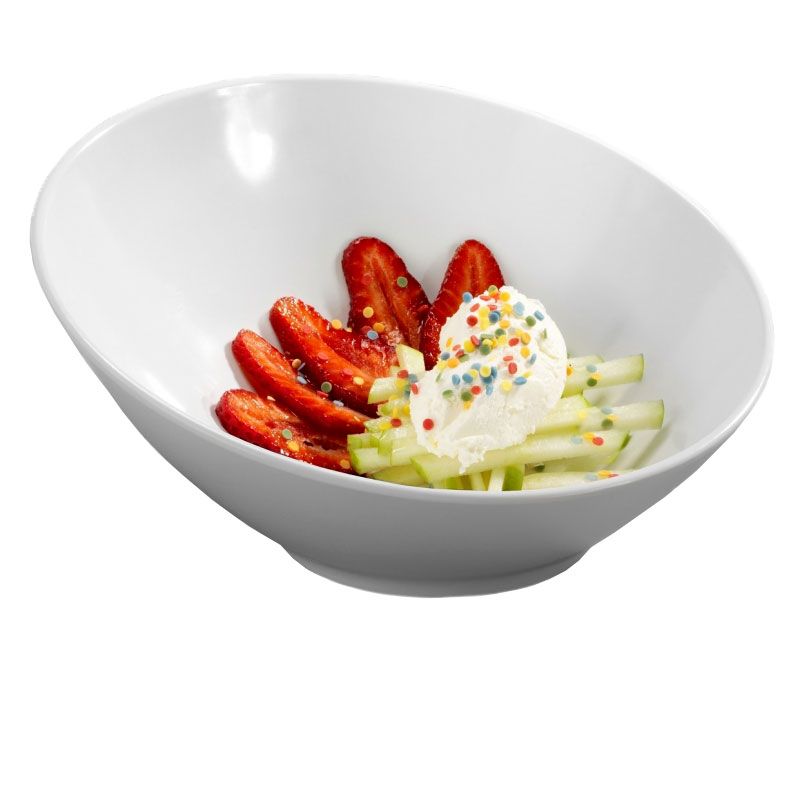 Cuenco redondo inclinado de melamina con dimensiones L 360 mm x P 349 mm x A 163 mm