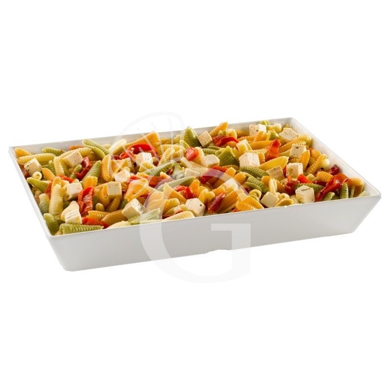 Bandeja de presentación rectangular de melamina con dimensiones L 350 mm x P 250 mm x A 50 mm