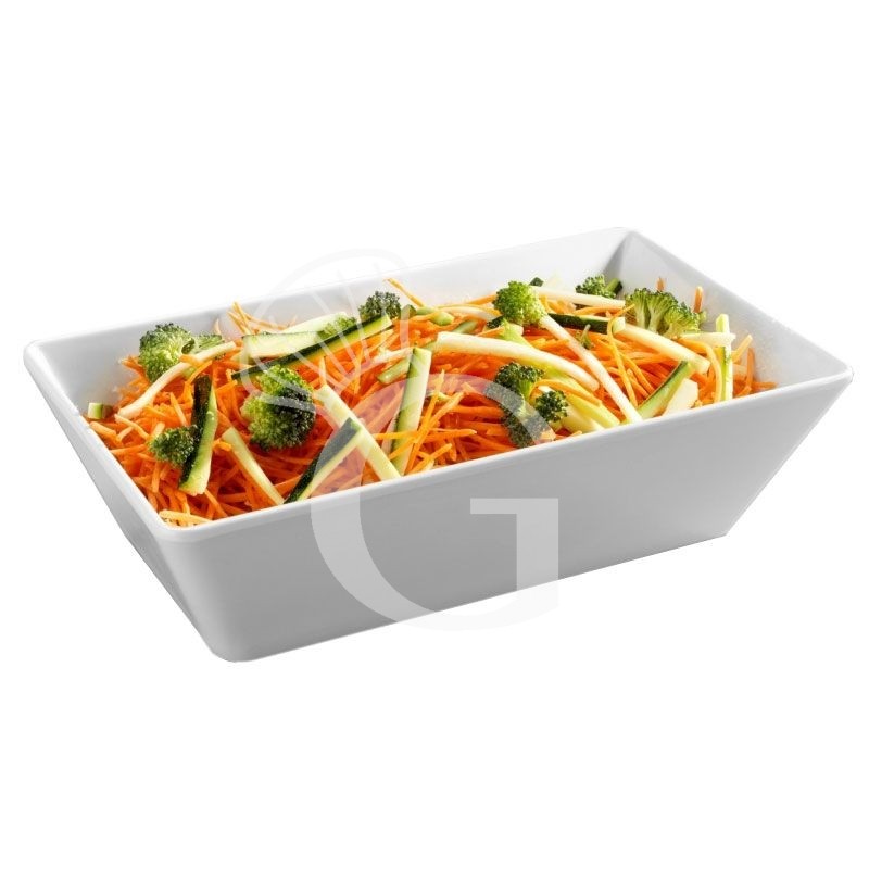 Bandeja rectangular de melamina con dimensiones L 450 mm x P 300 mm x A 70 mm
