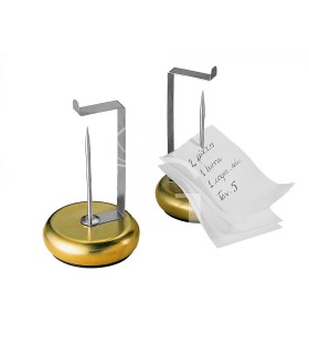 Pincho para comandas con base de latón y pincho de acero inoxidable L 100 mm x P 100 mm x A 140 mm