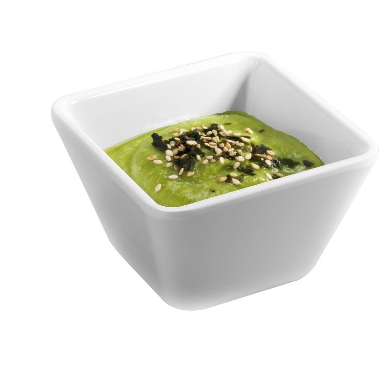 Cuenco cuadrado de melamina con dimensiones L 180 mm x P 180 mm x A 85 mm