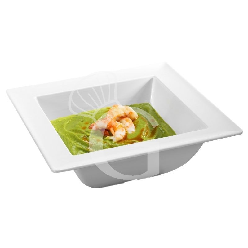 Cuenco cuadrado de melamina con dimensiones L 250 mm x P 250 mm x A 88 mm
