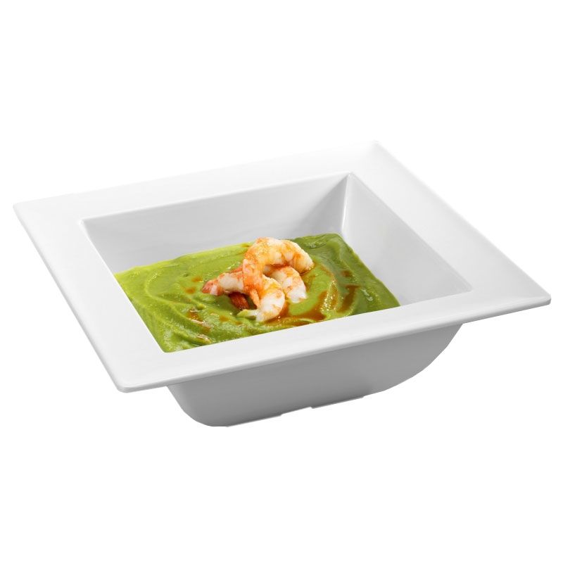 Cuenco cuadrado de melamina con dimensiones L 250 mm x P 250 mm x A 88 mm