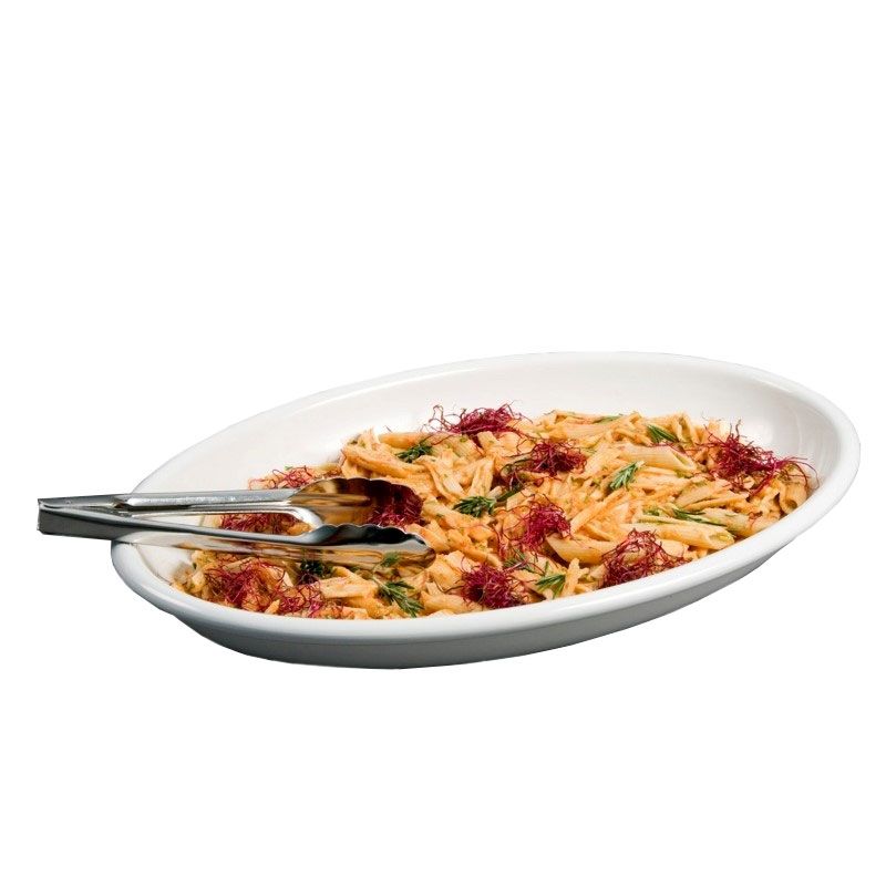 Bandeja ovalada de melamina con dimensiones L 500 mm x P 360 mm x A 67 mm
