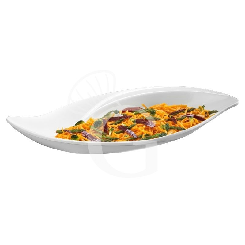 Bandeja de presentación con forma de hoja en melamina con dimensiones L 505 mm x P 240 mm x A 70 mm