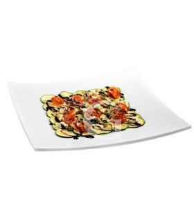 Plato cuadrado de melamina con dimensiones L 420 mm x P 420 mm x A 50 mm
