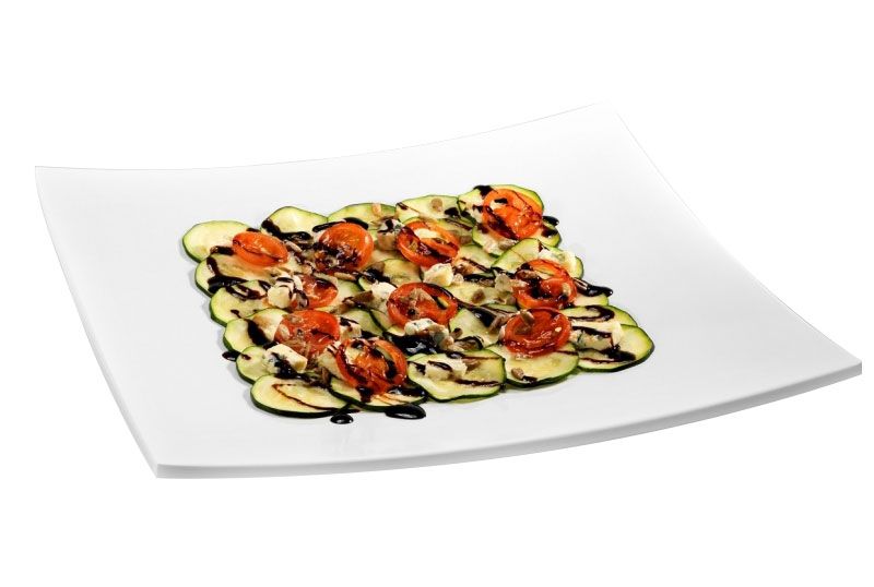 Plato cuadrado de melamina con dimensiones L 420 mm x P 420 mm x A 50 mm