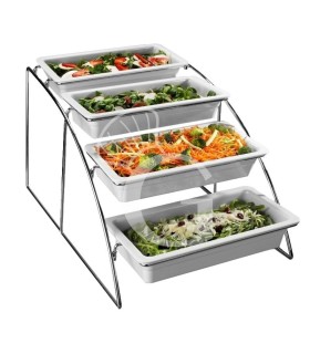 Expositor buffet de L 360 mm x P 525 mm x A 325 mm, apto para cubetas GN1/3.
