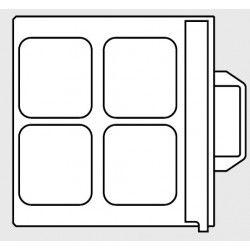 Molde para termoselladora 4 cavidades de dimensiones 180 mm x 135 mm