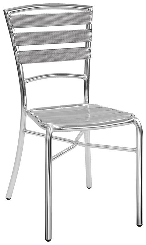 Silla Next con estructura, asiento y respaldo de aluminio anodizado y soldado