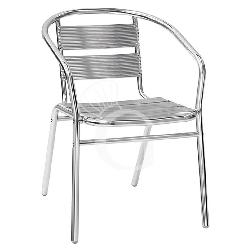 Silla Mark con estructura, asiento y respaldo de aluminio anodizado Silla Mark con estructura, asiento y respaldo de aluminio anodizado