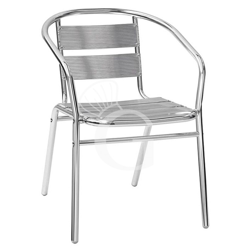 Silla Mark con estructura, asiento y respaldo de aluminio anodizado