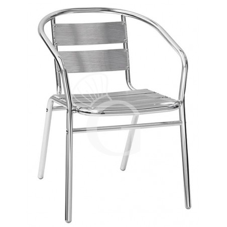 Silla Mark con estructura, asiento y respaldo de aluminio anodizado Silla Mark con estructura, asiento y respaldo de aluminio anodizado
