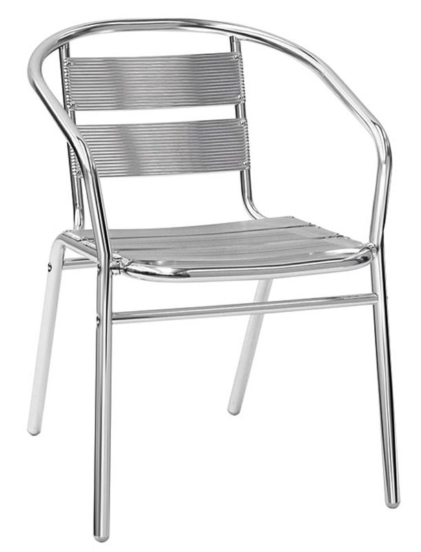 Silla Mark con estructura, asiento y respaldo de aluminio anodizado