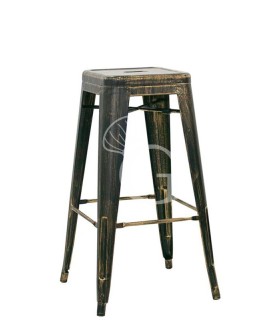 Taburete Loft de metal pintado efecto antiguo