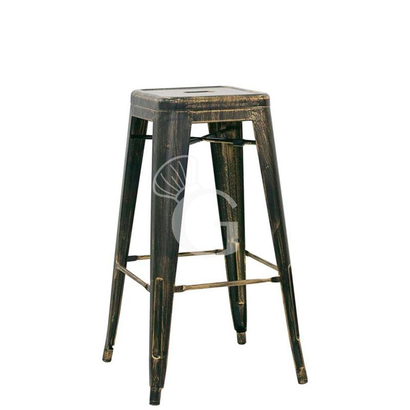 Taburete Loft de metal pintado efecto antiguo