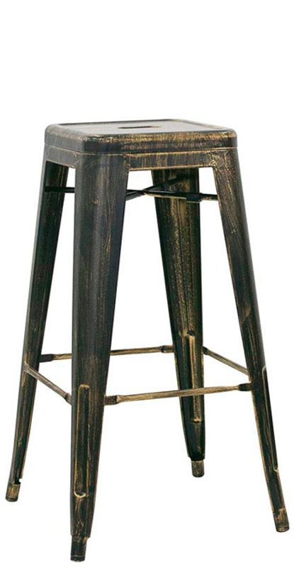 Taburete Loft de metal pintado efecto antiguo