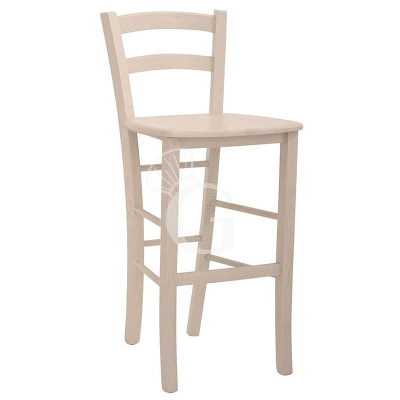 Taburete Goal con estructura y asiento de madera