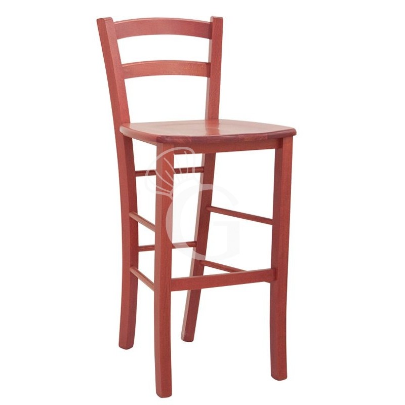 Taburete Goal con estructura y asiento de madera