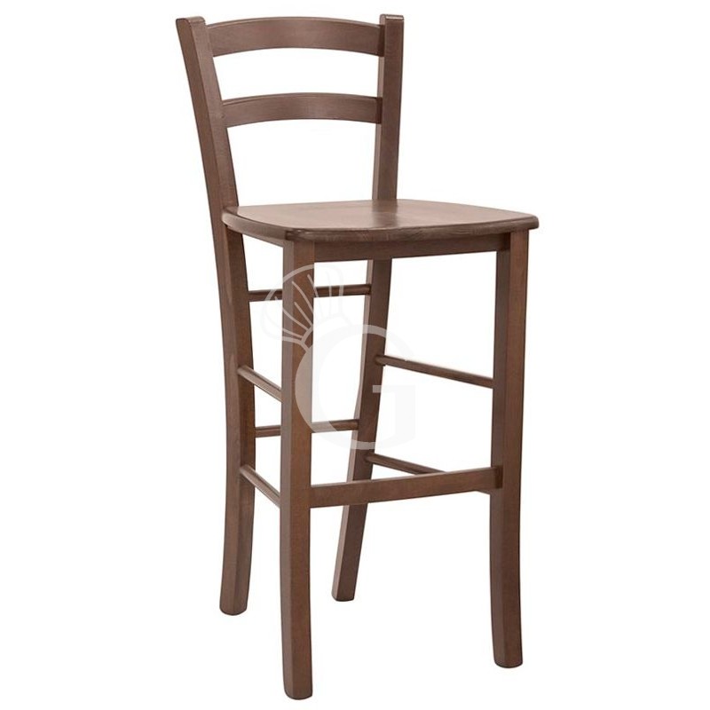 Taburete Goal con estructura y asiento de madera