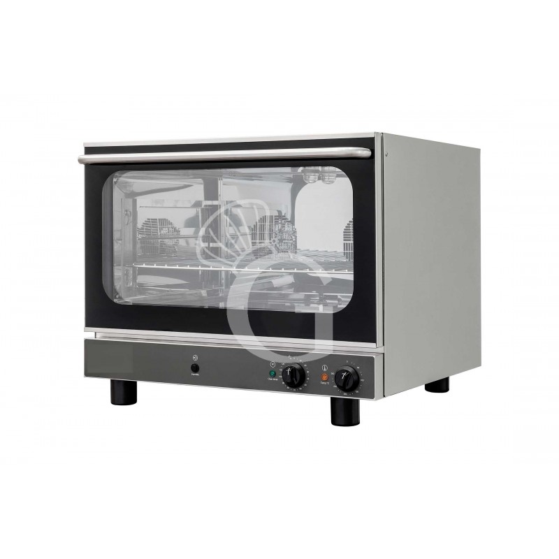 Horno eléctrico de convección para pastelería con humidificador, controles mecánicos, trifásico para 4 bandejas 600x400 mm