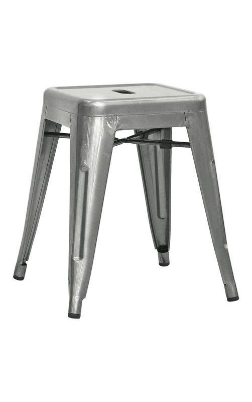 Taburete Pony con estructura y asiento de metal pintado