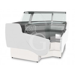 Vitrina de esquina refrigerada ventilada Nancy, esquina interna +1°/+10°C L 1340 mm full opcional