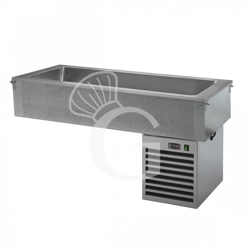 Bandeja refrigerada estática empotrable - Altura cuba 110 mm - Dimensiones L 1460 x P 640 x A 590 mm