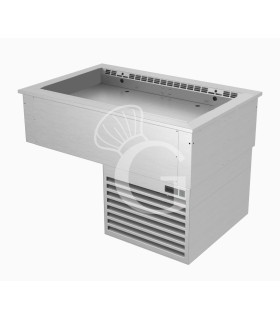 Bandeja refrigerada ventilada empotrable con cuba regulable - dimensiones L 1135 x P 740 x A 745 mm