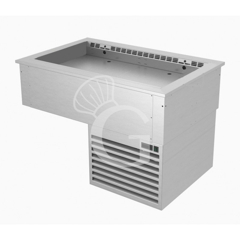 Bandeja refrigerada ventilada empotrable con cuba regulable - dimensiones L 1135 x P 740 x A 745 mm