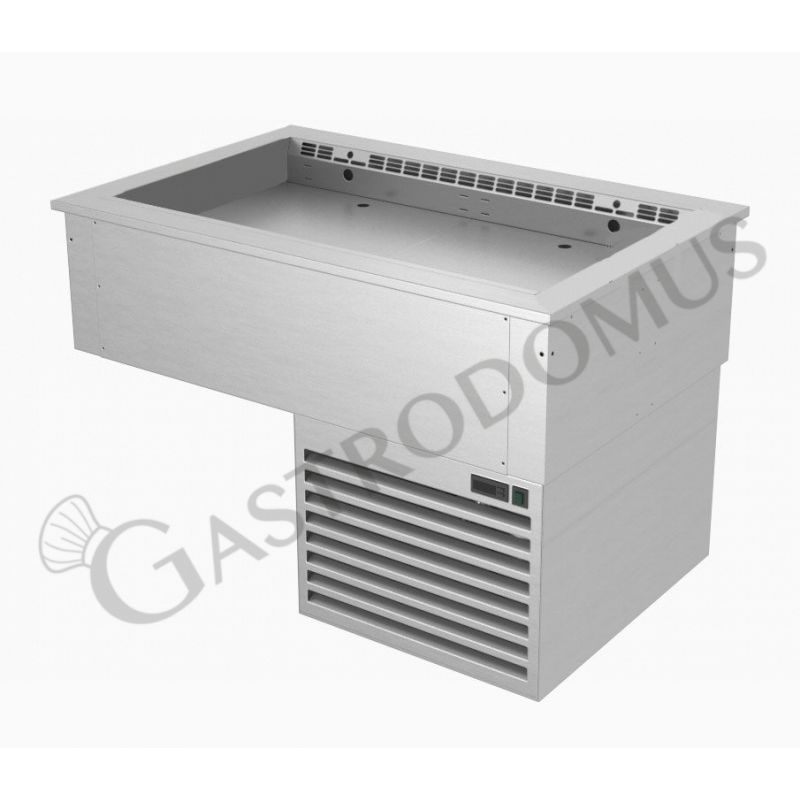 Bandeja refrigerada ventilada empotrable con cuba regulable - dimensiones L 1460 x P 740 x A 745 mm