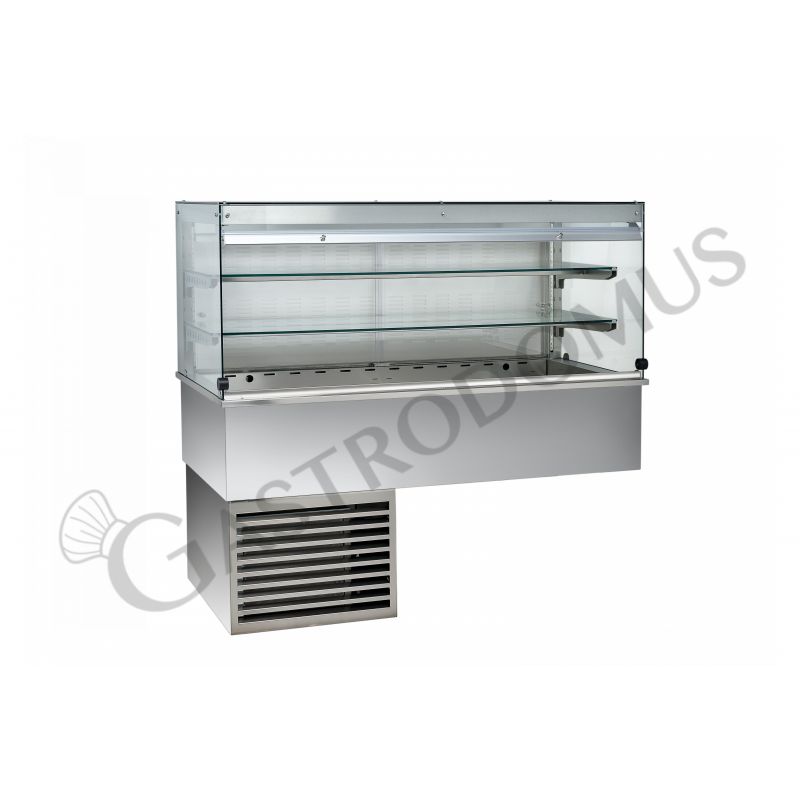 Vitrina refrigerada ventilada cúbica, 2 estantes, abierta lado cliente - L 1785 mm