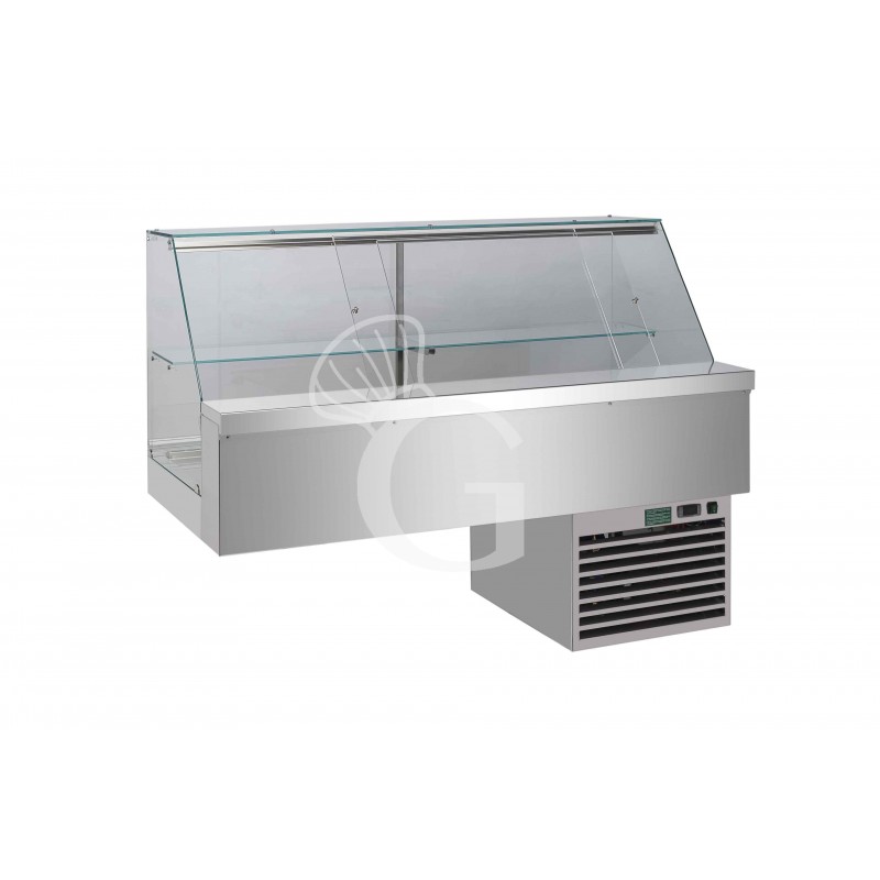 Vitrina refrigerada para sándwiches 1 estante con unidad de refrigeración - L 1200 mm Vitrina refrigerada para sándwiches 1 estante con unidad de refrigeración - L 1200 mm