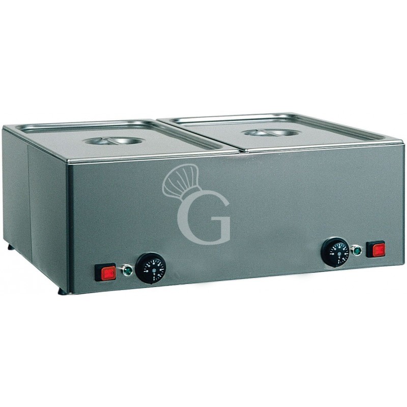 Baño María 2 cubetas GN1/1 L 660 mm x P 540 mm x A 220 mm 1200 W + 1200 W