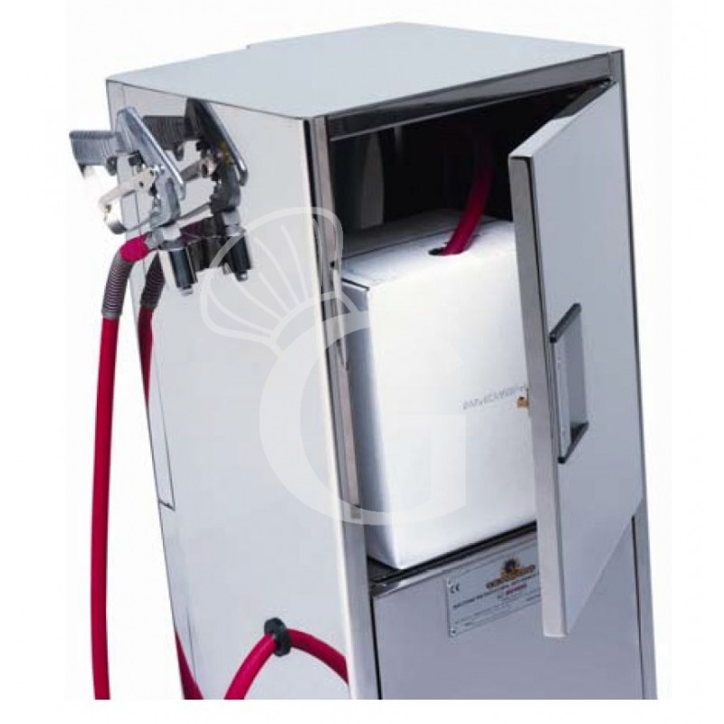 Máquina de pulverización de gelatina y líquidos sobre ruedas L 450 mm x P 420 mm x A 1100 mm