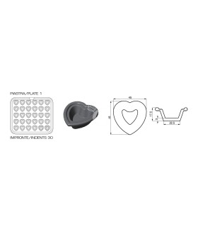 Juego de 2 placas con impresión en forma de corazón para Cookmatic y Cookmaticspecial