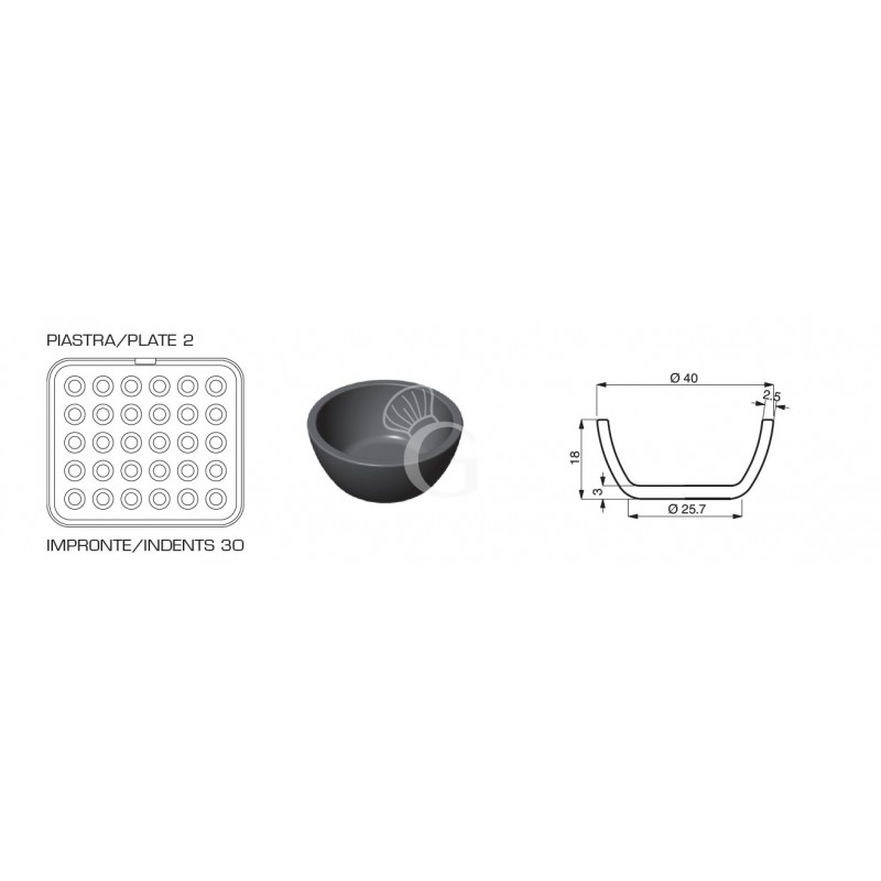 Juego de 2 placas con impresión redonda pequeña para Cookmatic y Cookmaticspecial