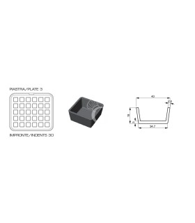 Juego de 2 placas con impresión cuadrada pequeña para Cookmatic y Cookmaticspecial