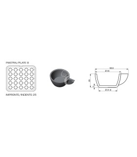 Juego de 2 placas con impresión en forma de taza para Cookmatic y Cookmaticspecial